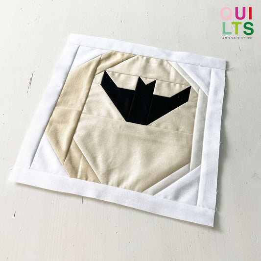 Bat in the Moon – PDF Quilt Block Pattern
