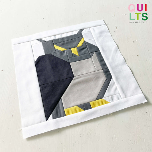 Dark Owl – PDF Quilt Block Pattern