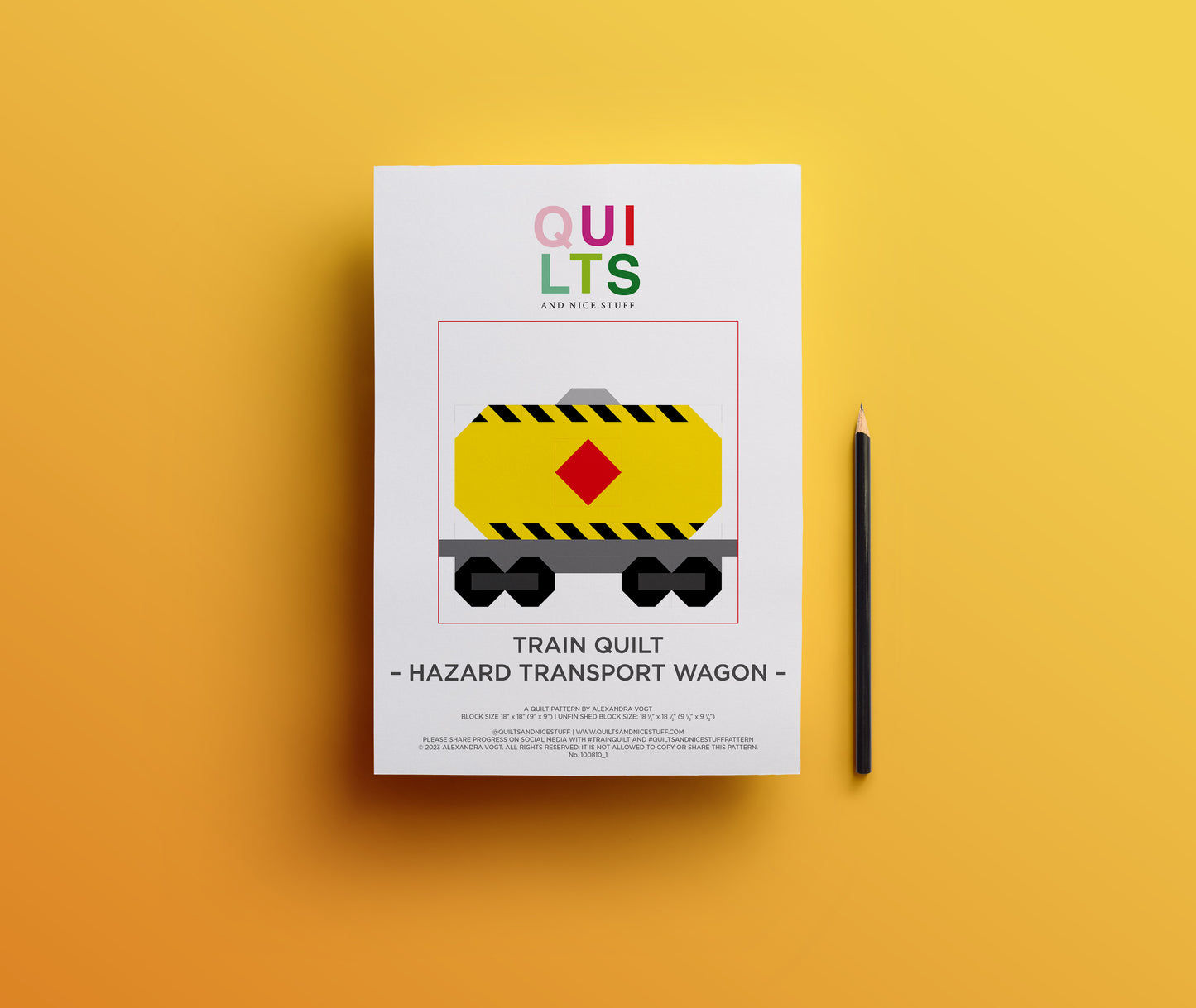 Gefahrguttransportwaggon – PDF Quilt Block Anleitung