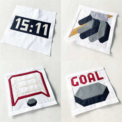 PDF Anleitungspaket – 13 Eishockey Blöcke – Sport Quilt