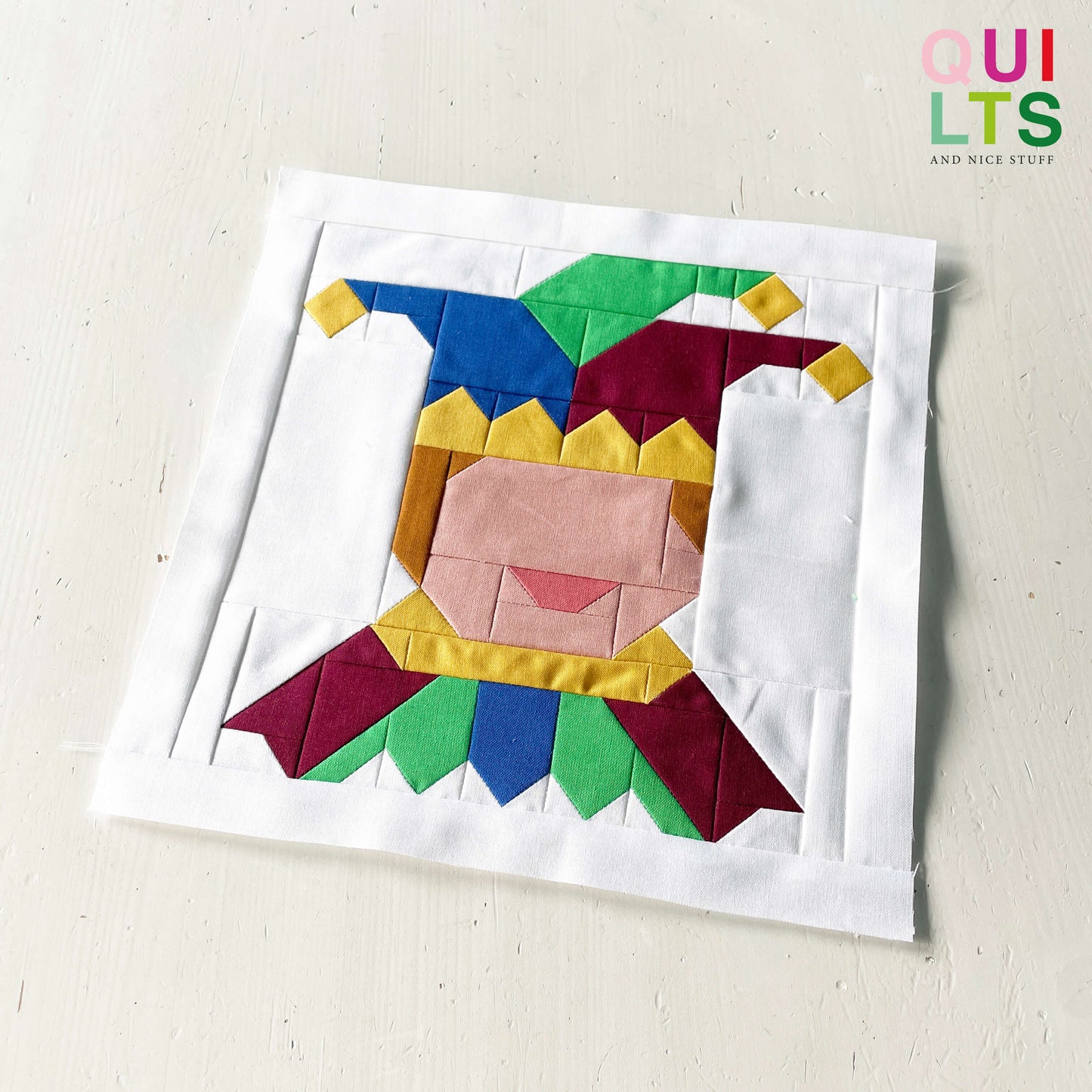 Jester Face – PDF Quilt Block Pattern