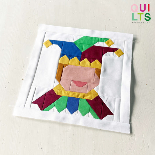 Jester Face – PDF Quilt Block Pattern