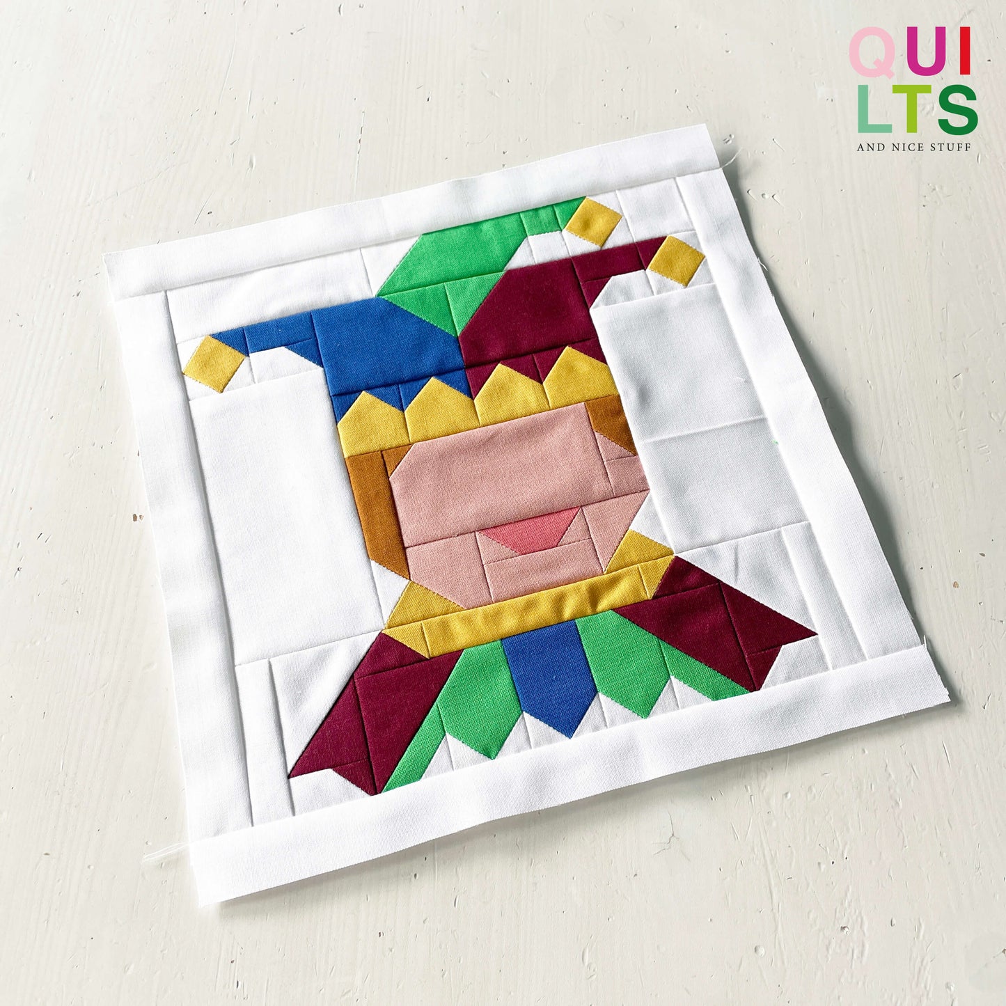 Jester Face – PDF Quilt Block Pattern