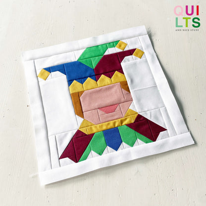 Jester Face – PDF Quilt Block Pattern