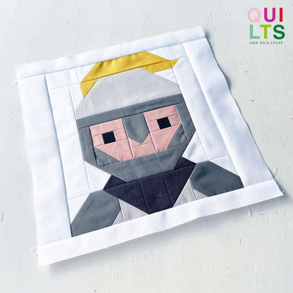 Knight with helmet – PDF Quilt Block Pattern