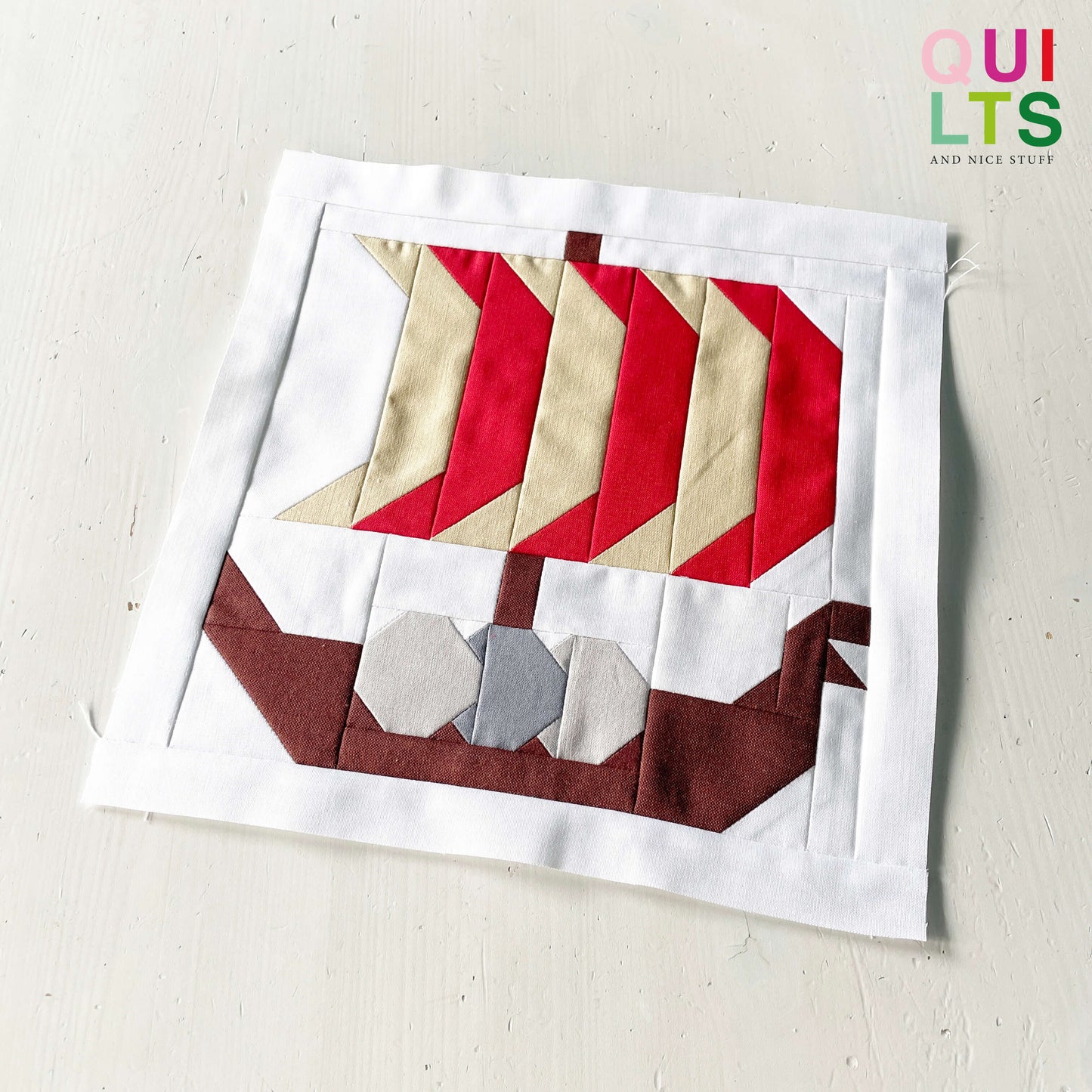 Medieval Boat 1 – PDF Quilt Block Pattern