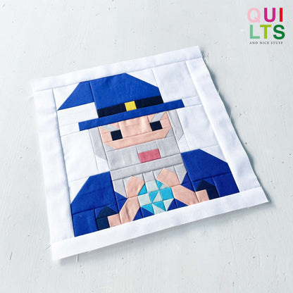 Wizard Face – PDF Quilt Block Pattern