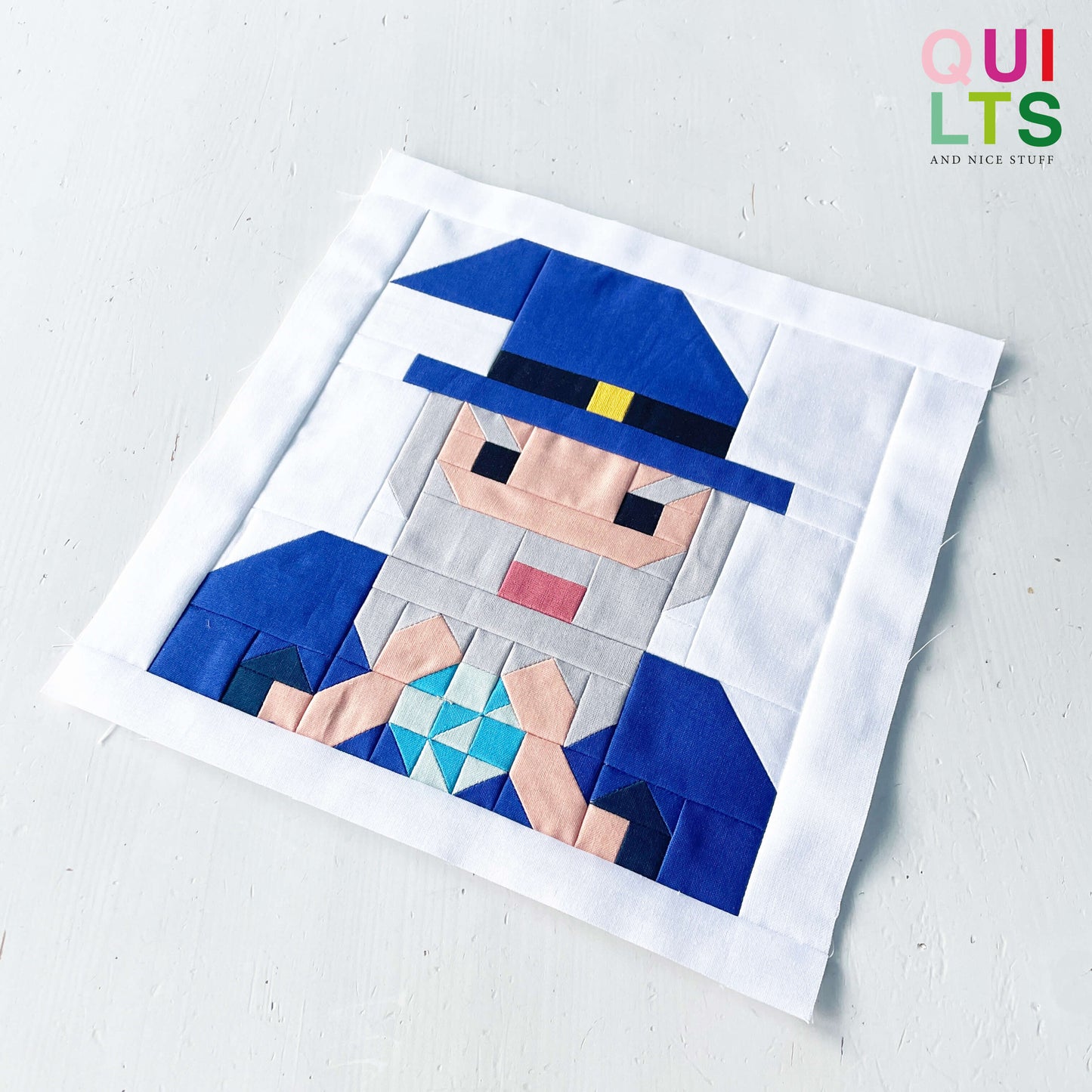 Wizard Face – PDF Quilt Block Pattern