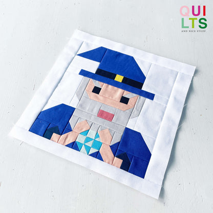 Wizard Face – PDF Quilt Block Pattern