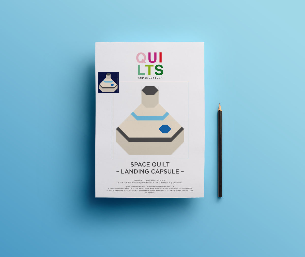 Landing Capsule – PDF Quilt Block Pattern