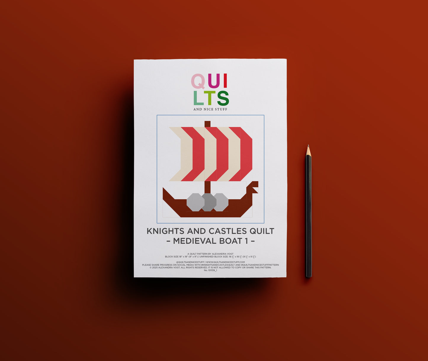 Medieval Boat 1 – PDF Quilt Block Pattern