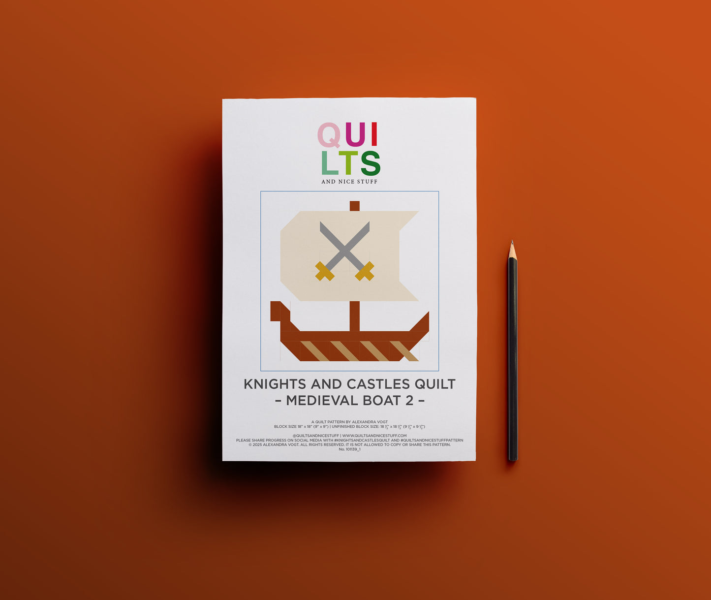 Medieval Boat 2 – PDF Quilt Block Pattern