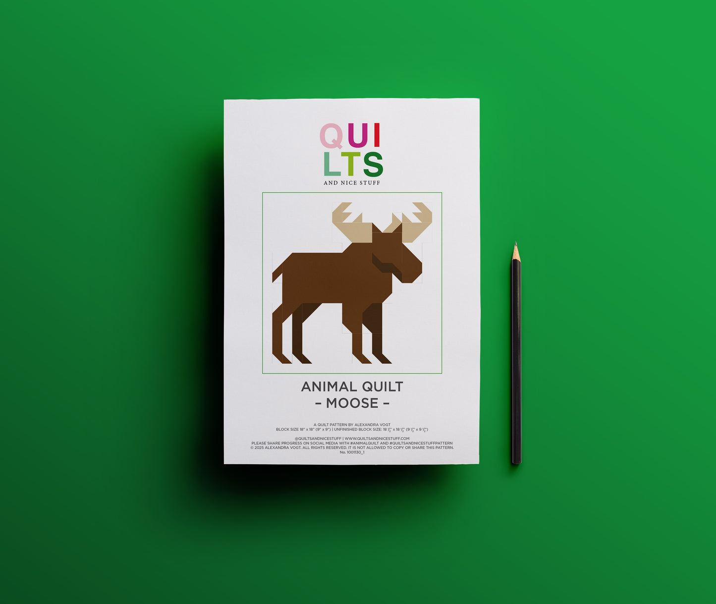 Elch – PDF Quilt Block Anleitung