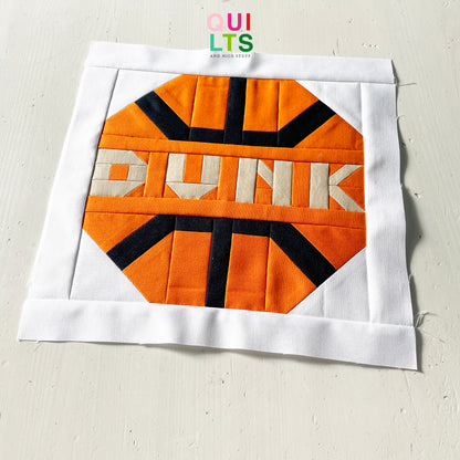 Basketball Dunk Ball – PDF Quilt Block Pattern