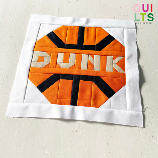 Basketball Dunk Ball – PDF Quilt Block Pattern