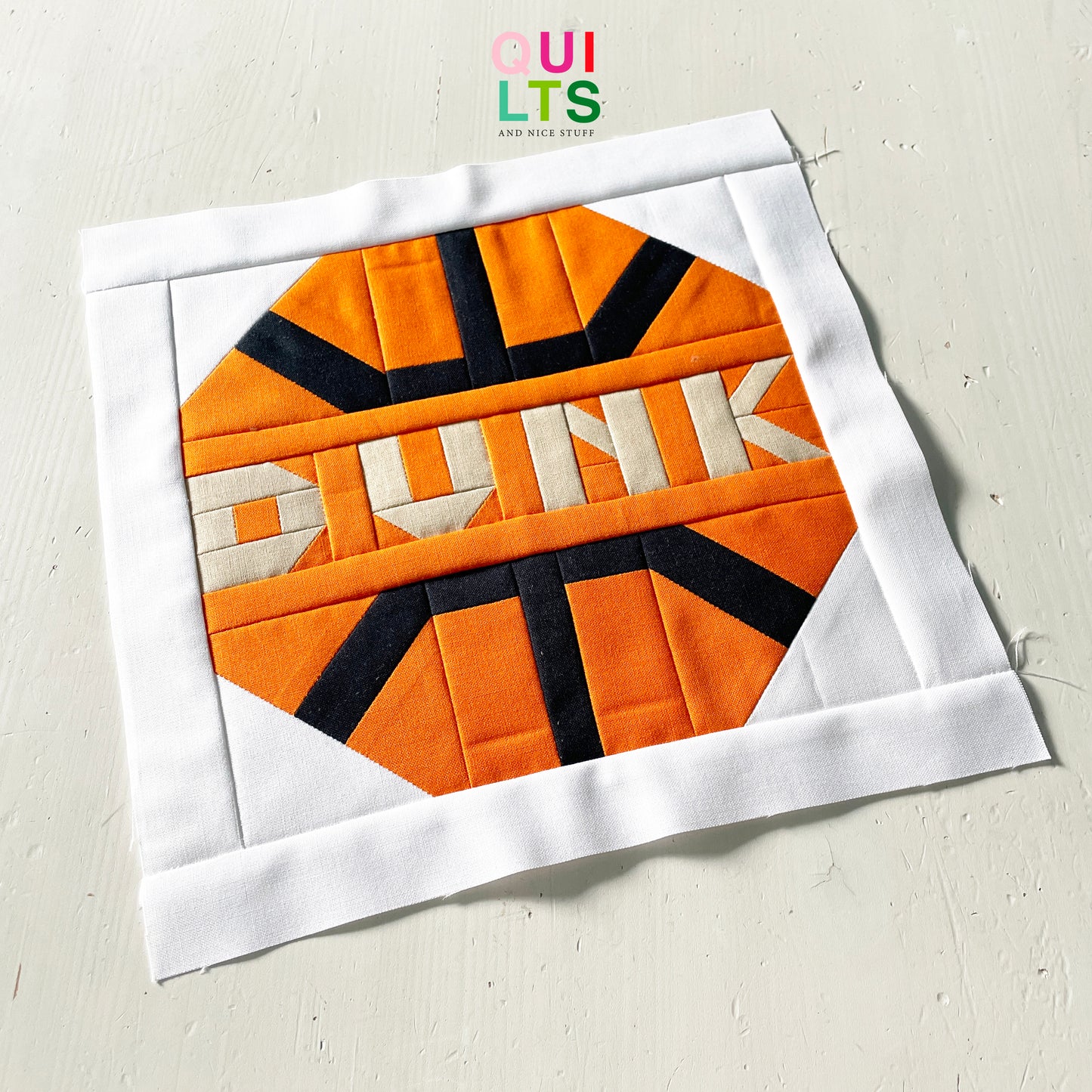 Basketball Dunk Ball – PDF Quilt Block Pattern