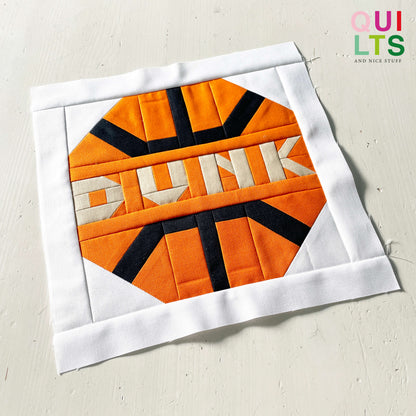 Basketball Dunk Ball – PDF Quilt Block Pattern