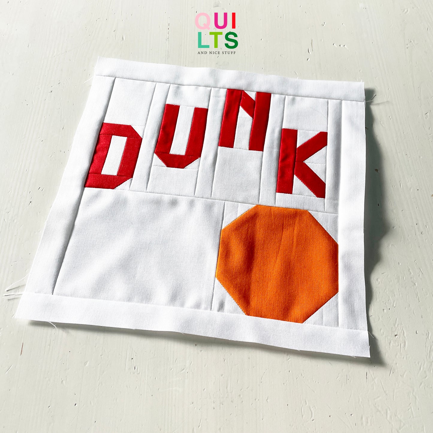Basketball Dunk Sign – PDF Quilt Block Pattern