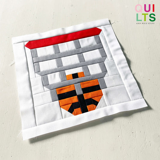 Basketball Hoop with Ball – PDF Quilt Block Pattern