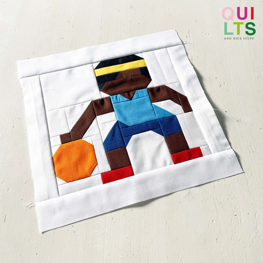 Basketball Player Drippling – PDF Quilt Block Pattern