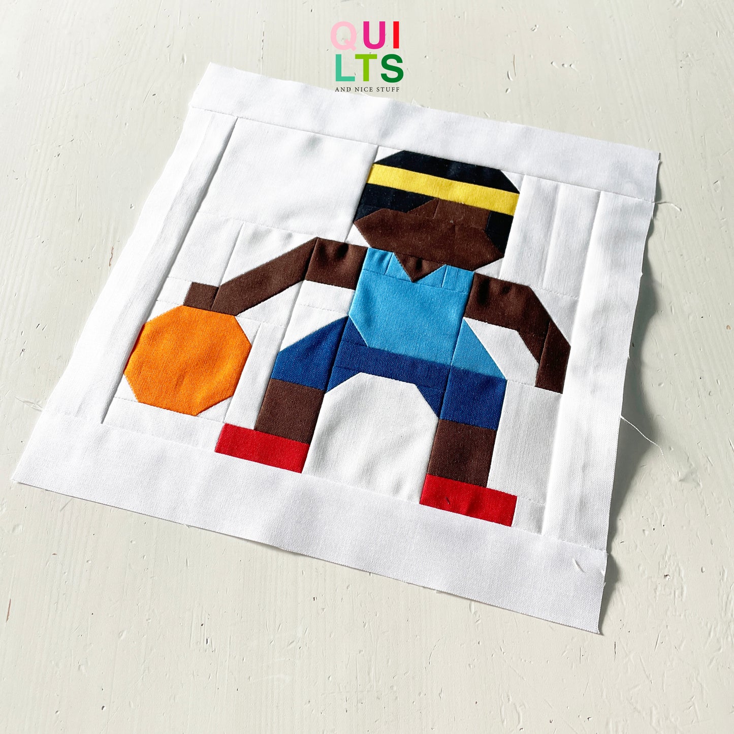 Basketball Player Drippling – PDF Quilt Block Pattern