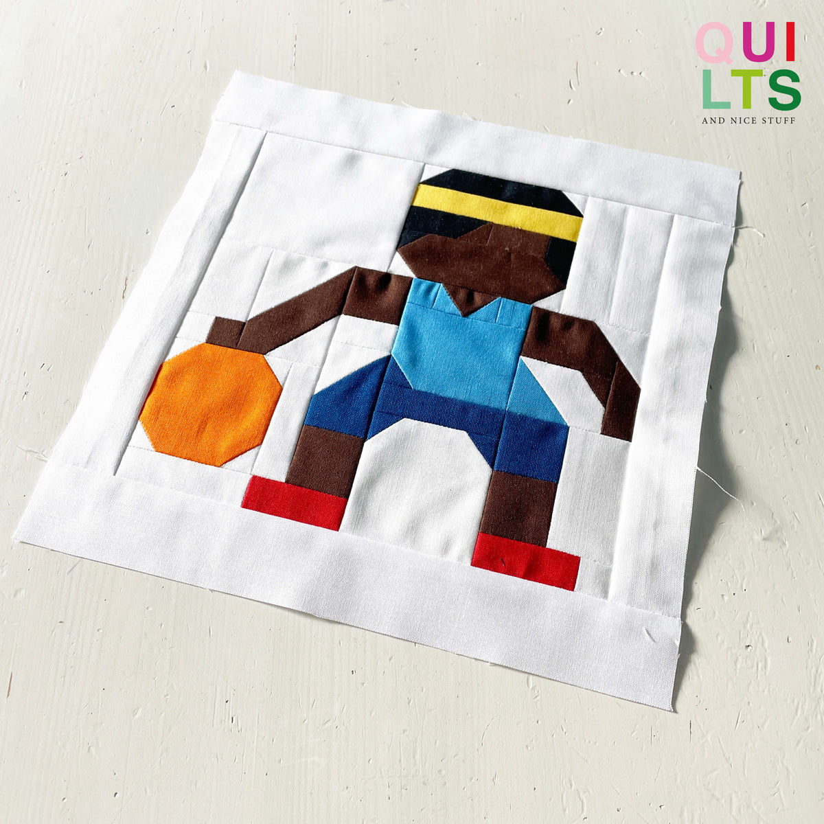 Basketball Player Drippling – PDF Quilt Block Pattern