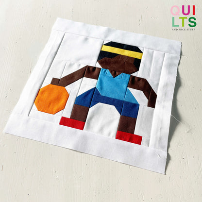 Basketball Player Drippling – PDF Quilt Block Pattern