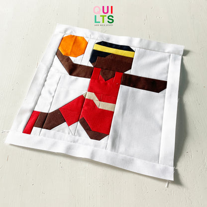 Basketball Player Dunking – PDF Quilt Block Pattern