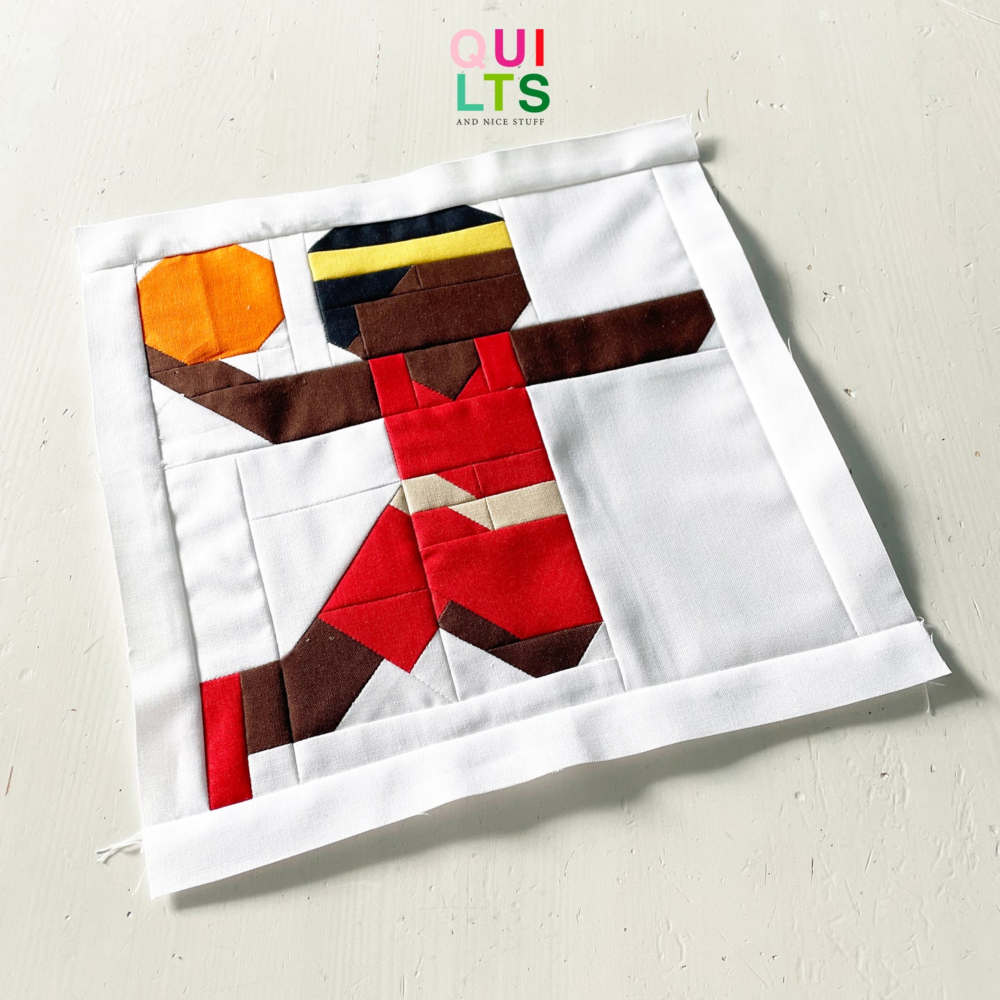 Basketball Player Dunking – PDF Quilt Block Pattern