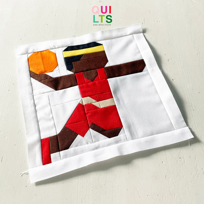Basketball Player Dunking – PDF Quilt Block Pattern
