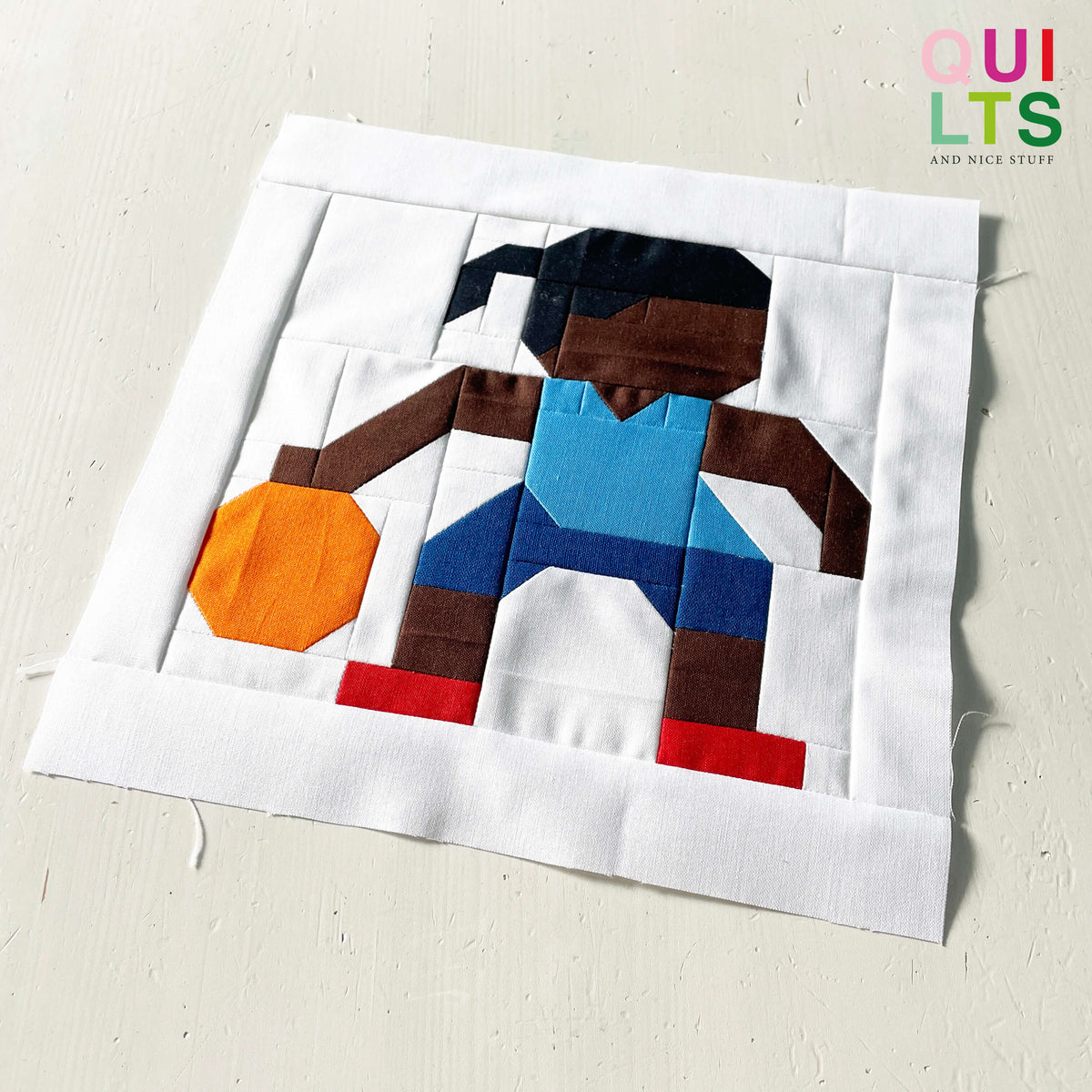 Basketball Player Girl Drippling – PDF Quilt Block Pattern
