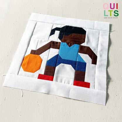 Basketball Player Girl Drippling – PDF Quilt Block Pattern
