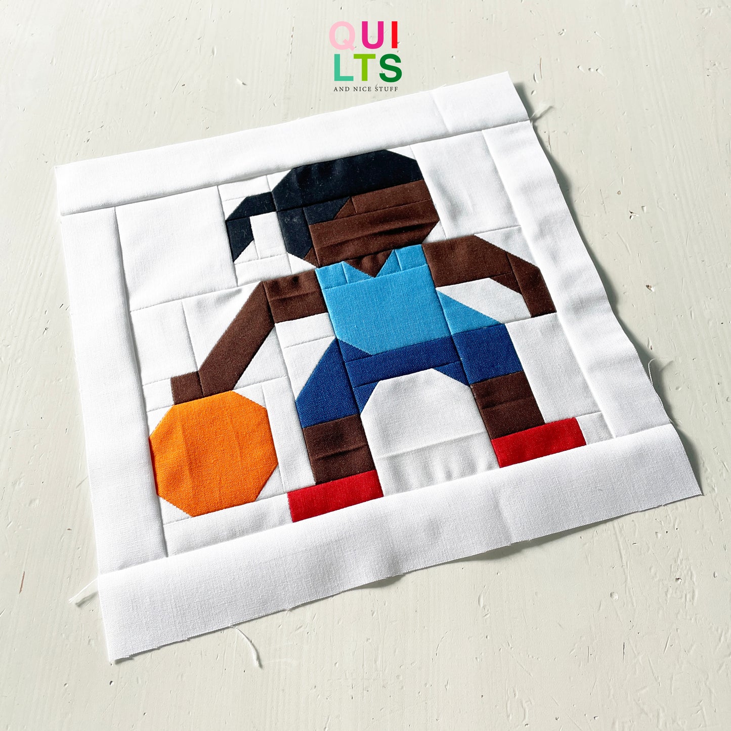 Basketball Player Girl Drippling – PDF Quilt Block Pattern