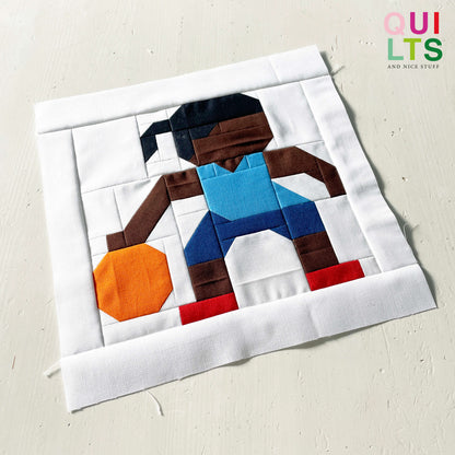 Basketball Player Girl Drippling – PDF Quilt Block Pattern