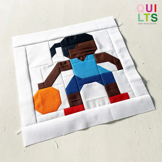 Basketball Player Girl Drippling – PDF Quilt Block Pattern