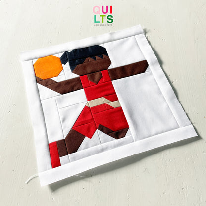 Basketball Player Girl Dunking – PDF Quilt Block Pattern