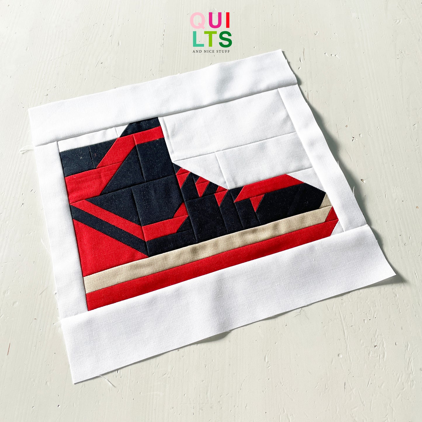 Basketball Shoe – PDF Quilt Block Pattern