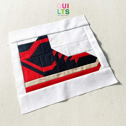 Basketball Shoe – PDF Quilt Block Pattern