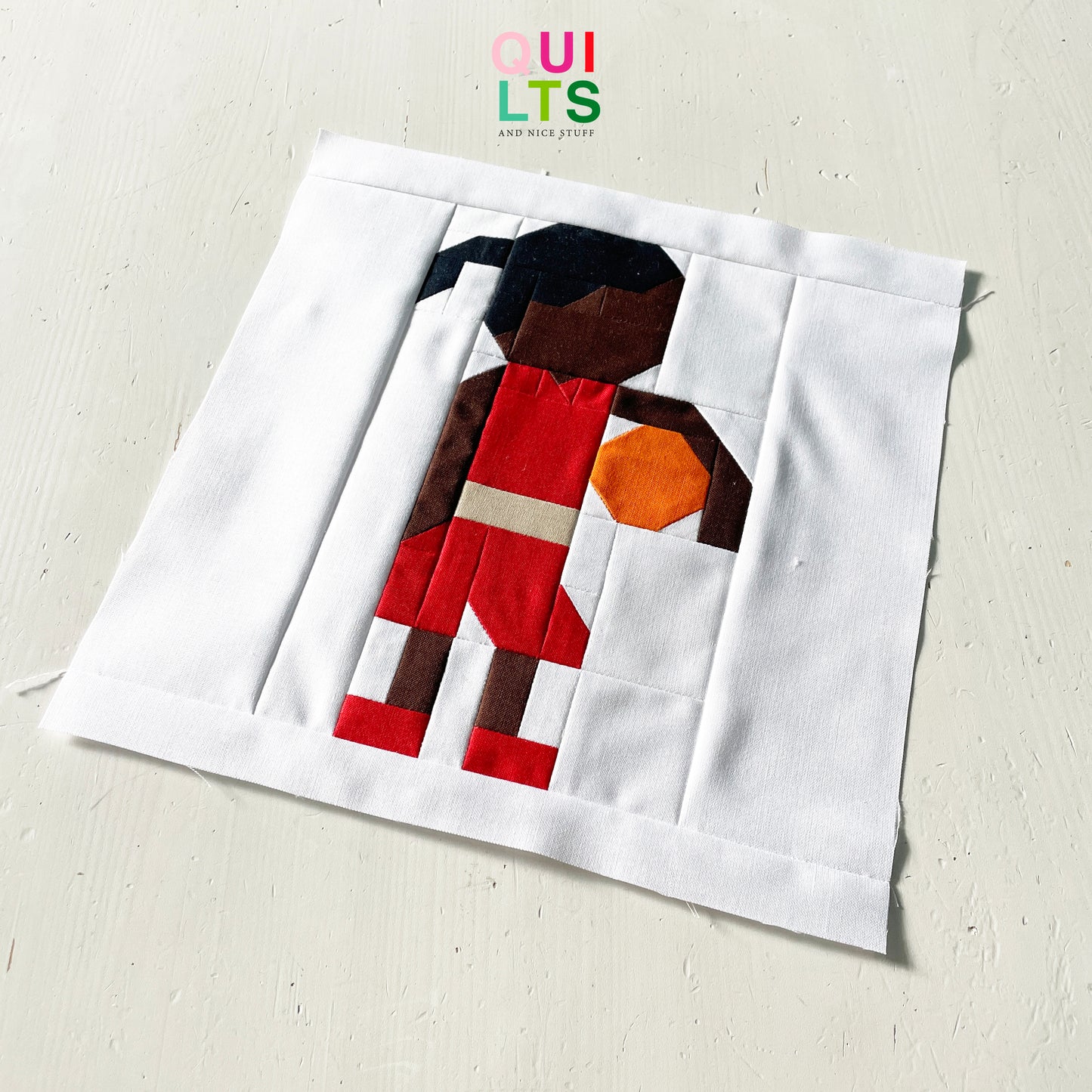 Junge Basketballspielerin – PDF Quilt Block Anleitung