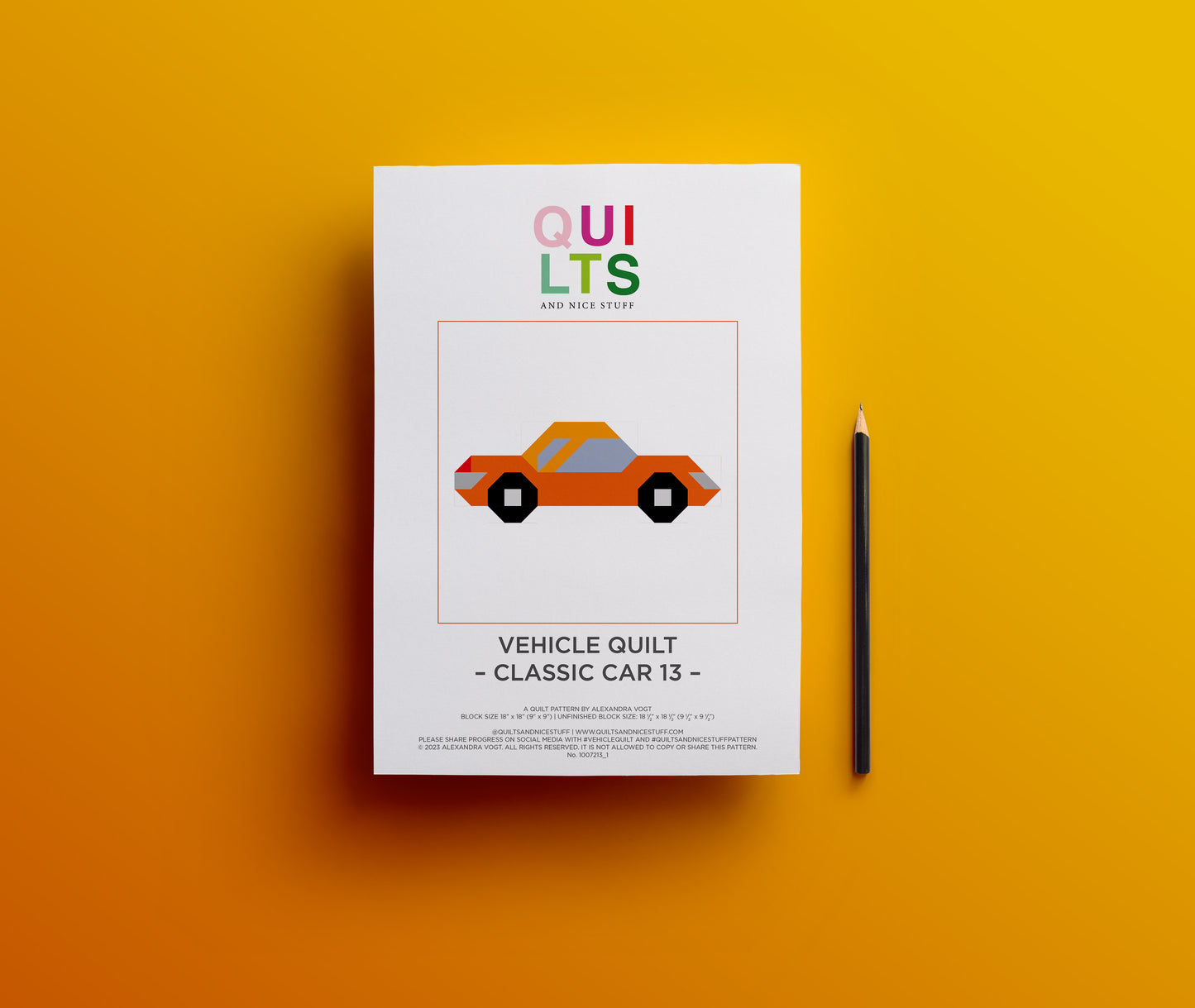 Classic Car 13 – PDF Quilt Block Anleitung
