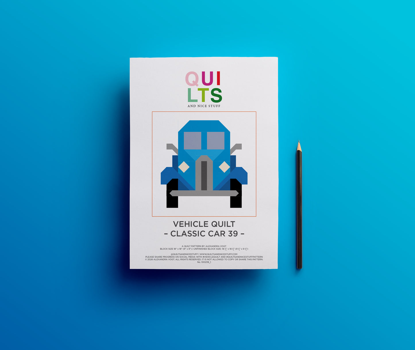 Classic Car 39 – PDF Quilt Block Anleitung