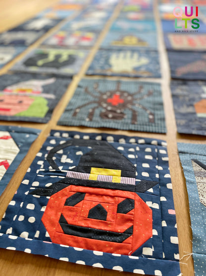Pumpkin with hat – PDF Quilt Block Pattern