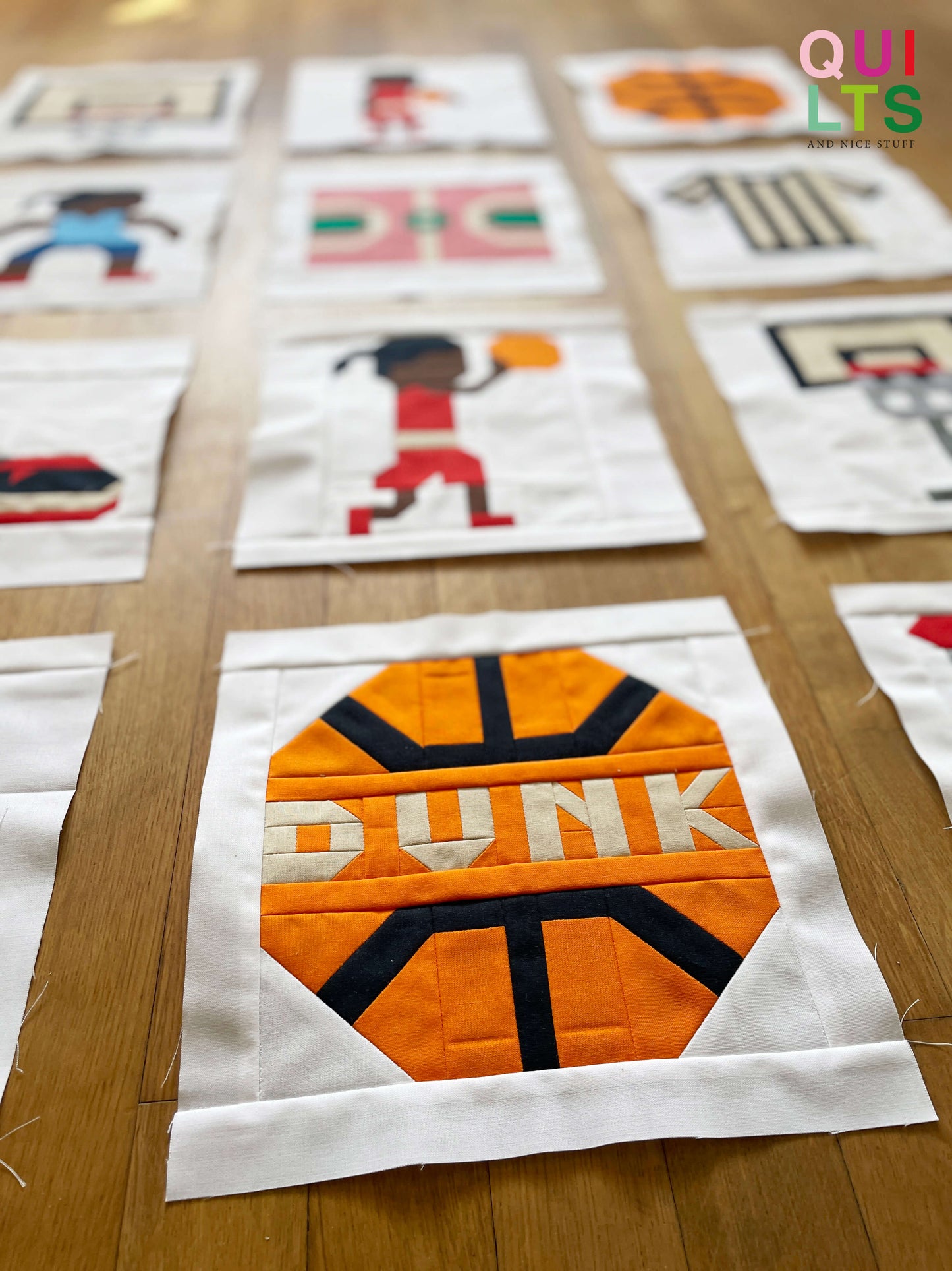 Basketball Dunk Ball – PDF Quilt Block Pattern