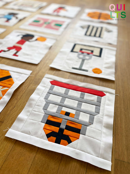 Basketball im Netz – PDF Quilt Block Anleitung