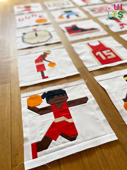 Basketball Player Girl Dunking – PDF Quilt Block Pattern