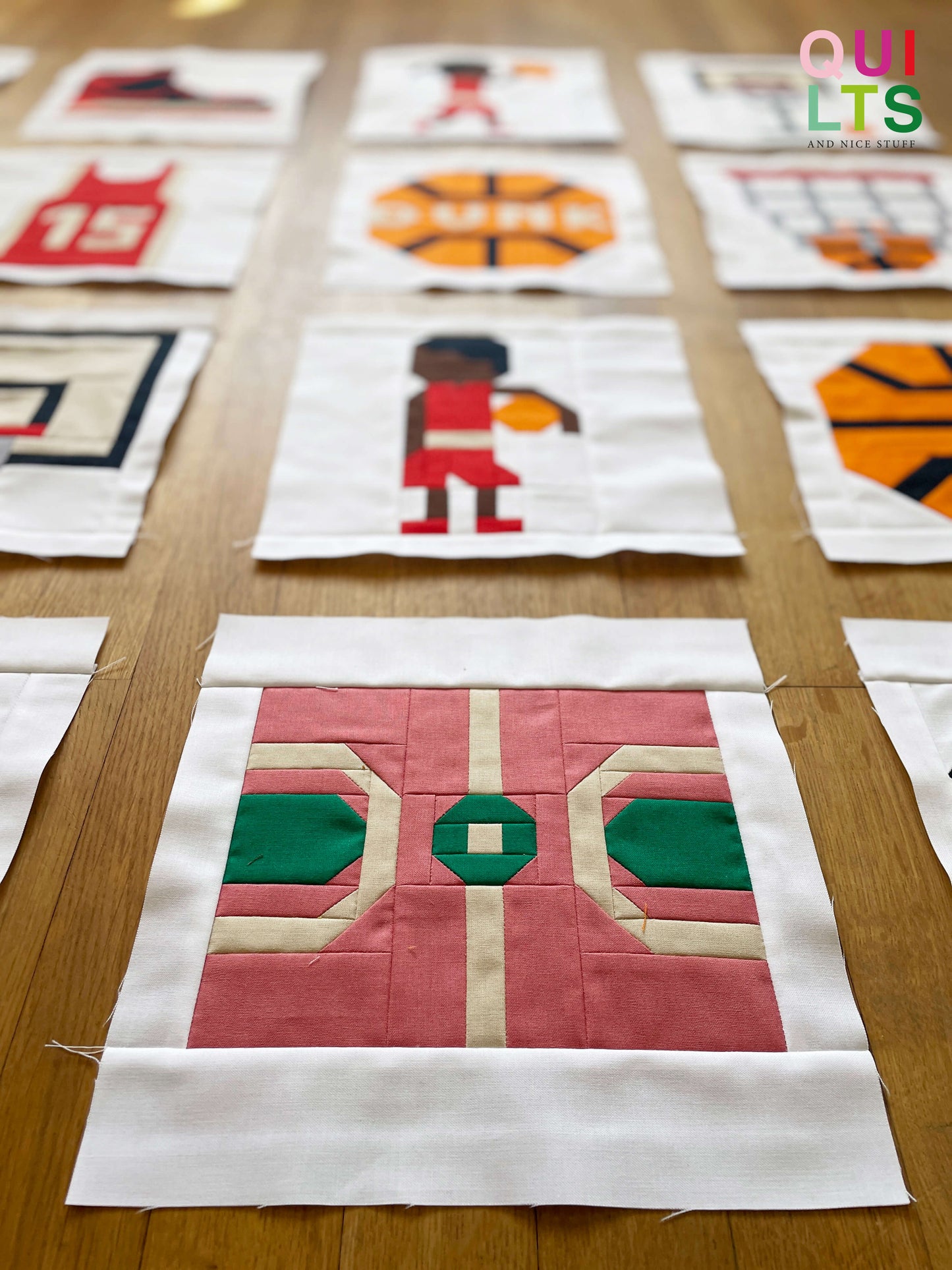 Basketball Court – PDF Quilt Block Pattern