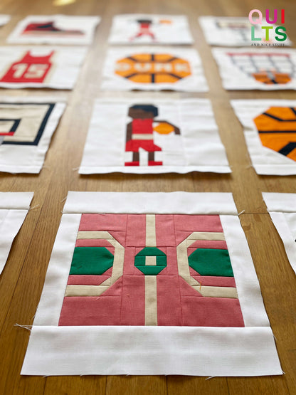 Basketball Court – PDF Quilt Block Pattern