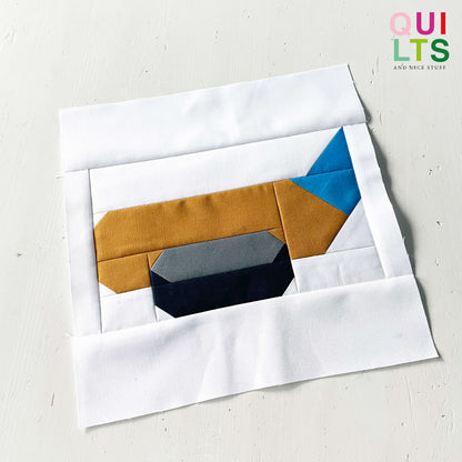 Eishockey Schläger mit Puck – PDF Quilt Block Anleitung