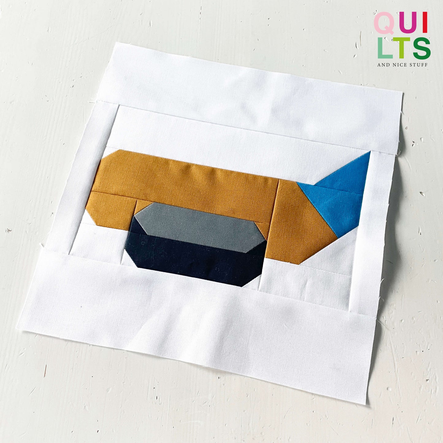 Eishockey Schläger mit Puck – PDF Quilt Block Anleitung