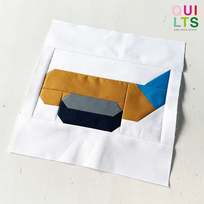 Eishockey Schläger mit Puck – PDF Quilt Block Anleitung